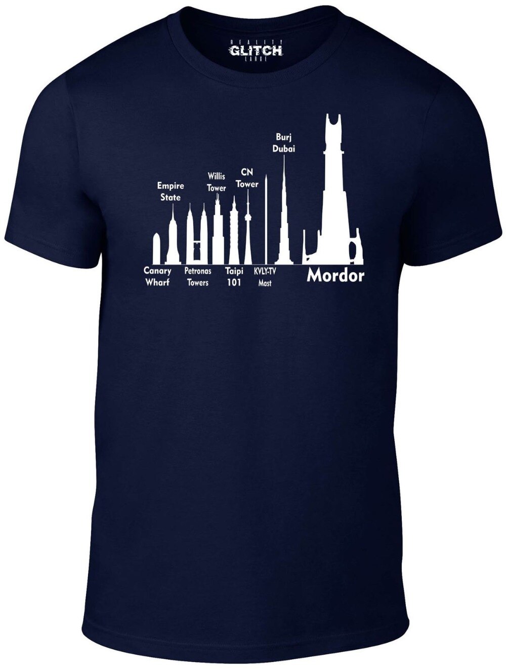 Lord of the Rings Mordor Size Chart T-Shirt - Nerd Alert