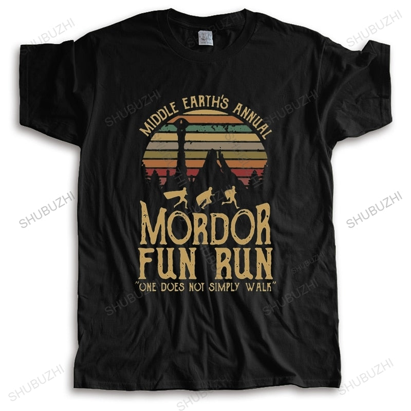 Lord of the Rings Middle Earth's Annual Mordor Fun Run Retro Men's T-Shirt - Nerd Alert