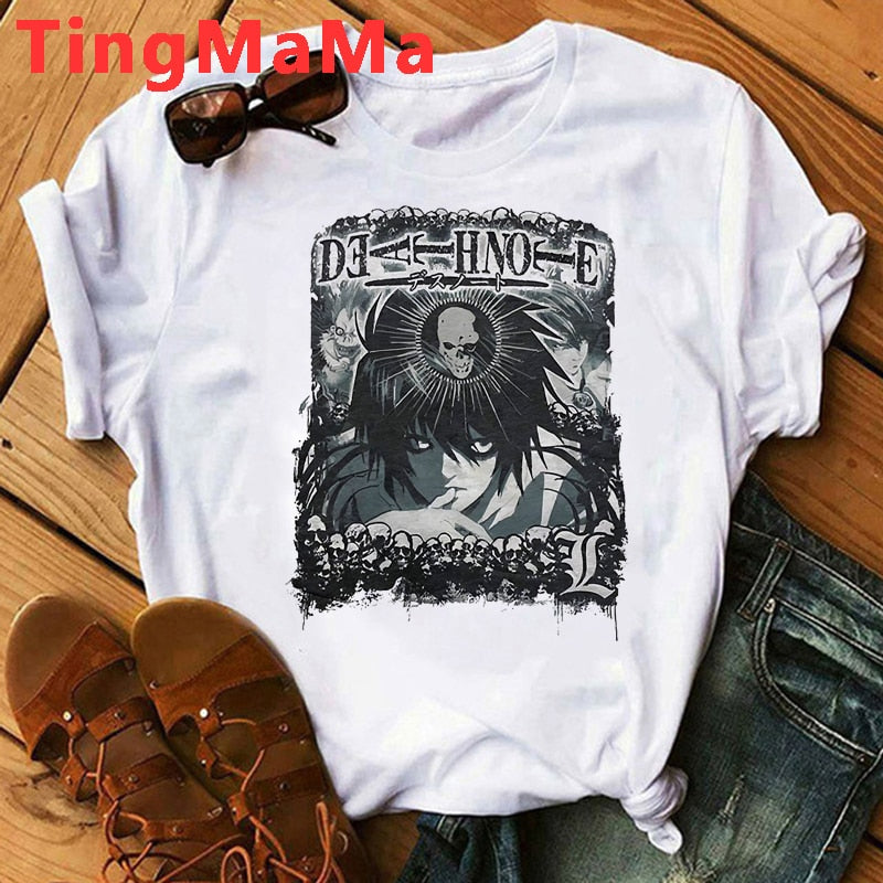 Death Note L Black/White with Logo T-Shirt - Nerd Alert