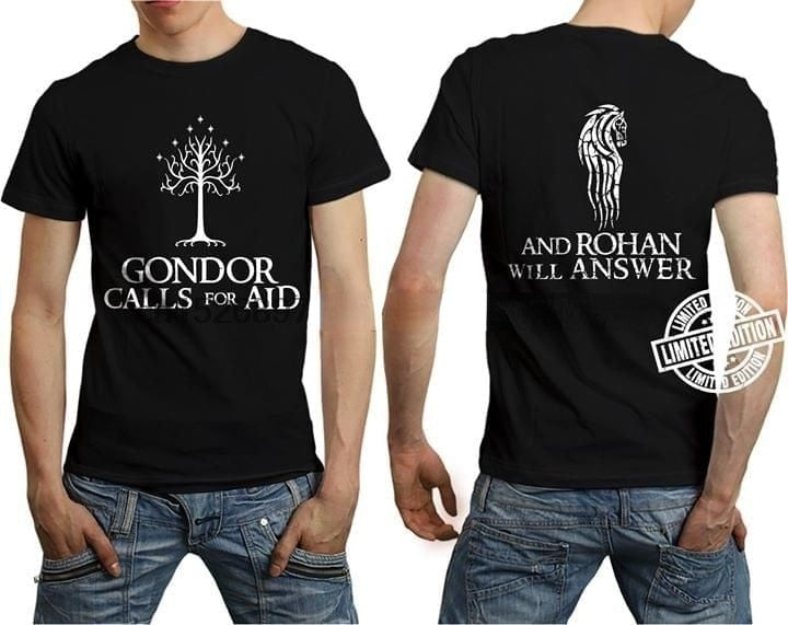 Lord of the Rings Gondor Calls for Aid/Rohan Will Answer T-Shirt - Nerd Alert