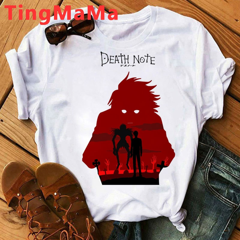 Death Note L Outline with Ryuk/Light T-Shirt - Nerd Alert