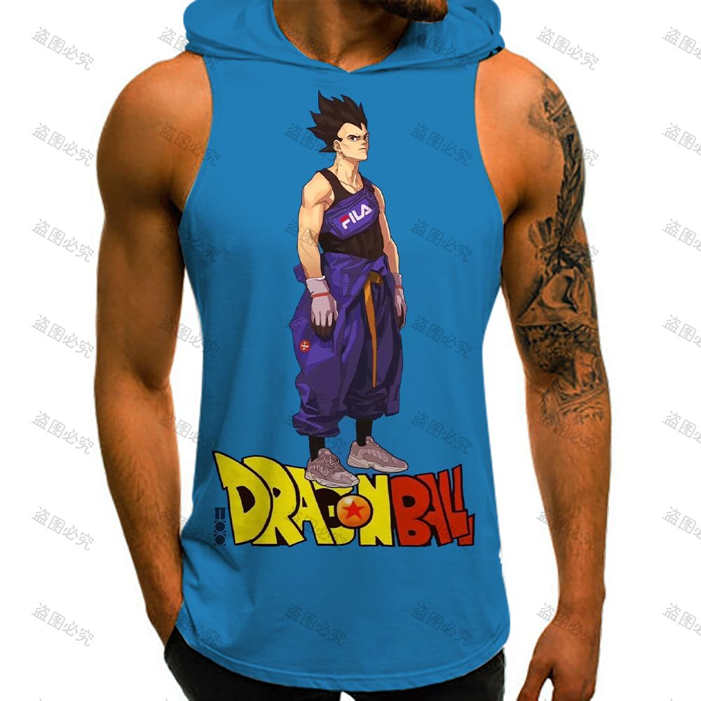 Dragon Ball Z Fila Saiyan Sleeveless T-Shirt with Hood - Nerd Alert
