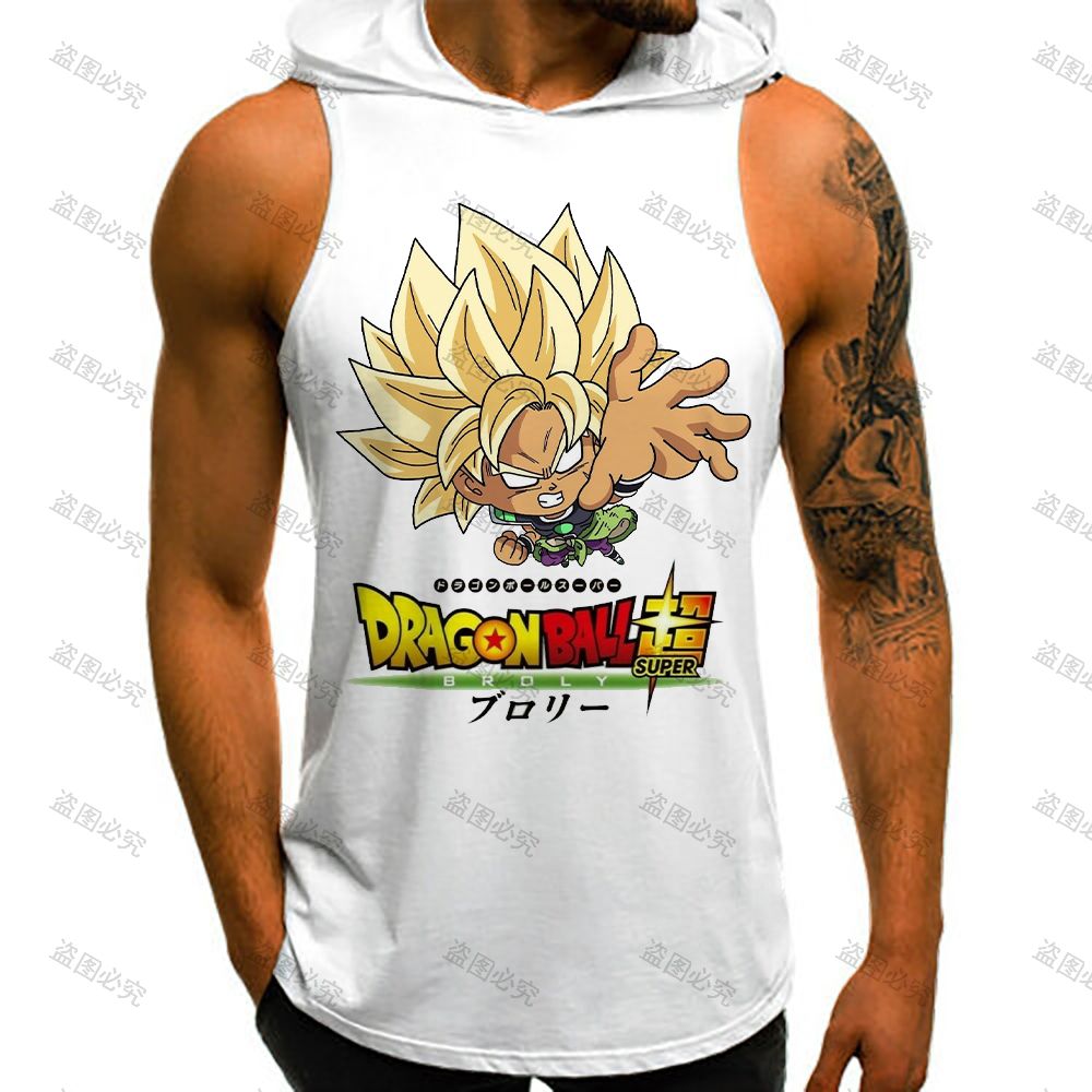 Dragon Ball Z Super Saiyan Broly Sleeveless T-Shirt with Hood - Nerd Alert